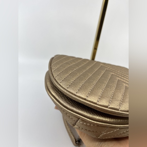 Chanel 2015 Runway Metallic Bronze Chevron Shoulder Bag - Picture 5 of 9